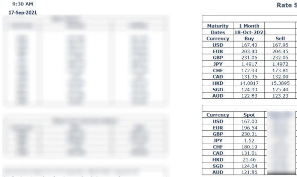 InterBank Currency Spot - Forward USD Buy /Sell