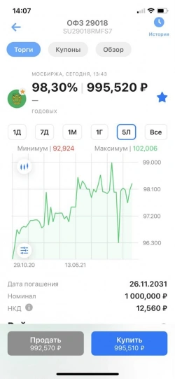 Разгрузка ОФЗ на почти 600.000.000 рублей