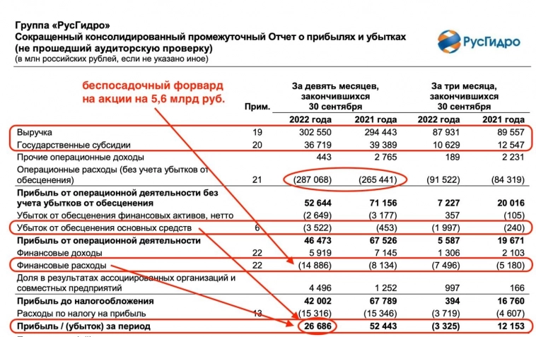 ​​РусГидро - аномальная водность всему виной?