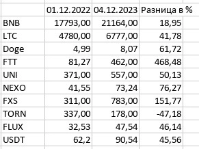 Год прошёл. Рост токенов в рублях.