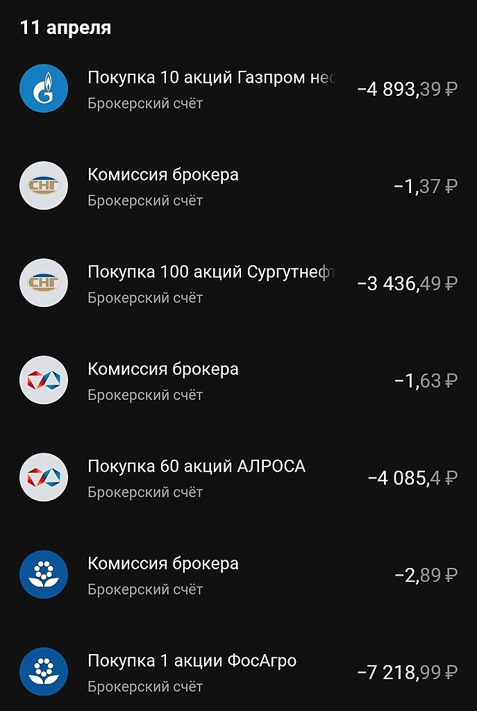 Итоги апреля. +214 к. Дивиденды, купоны.