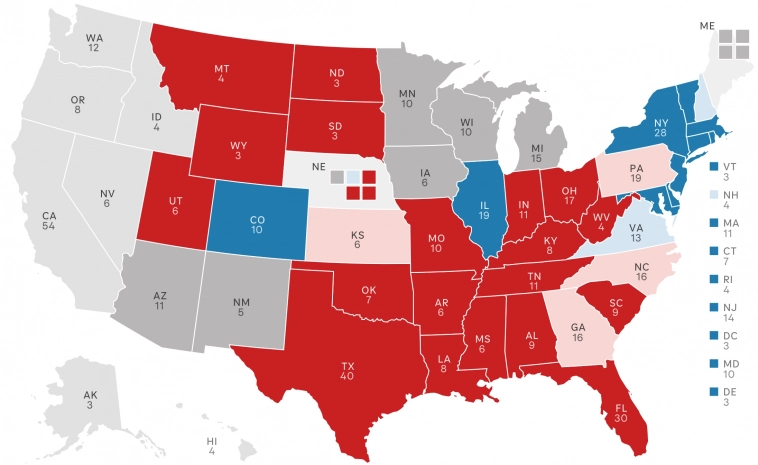 NPR: Trump - ведёт. Trump 198 -  Harris 112