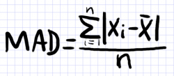 среднее абсолютное отклонение формула