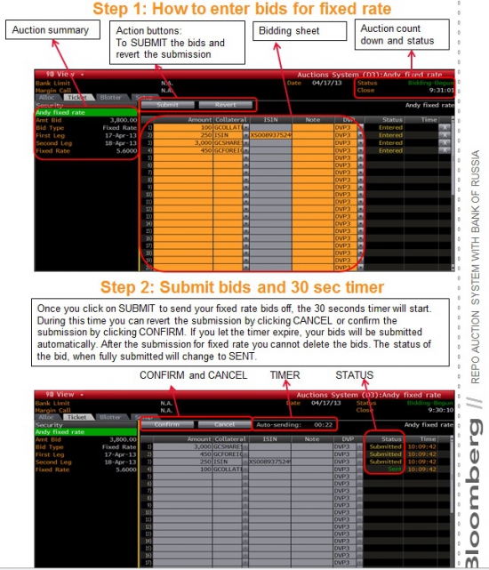 Bloomberg & CBR & NSD: REPO AUCTION PLATFORM
