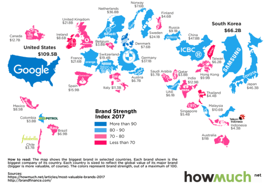 Самый ценный бренд для каждой страны 2018-й год. Часть 2.
