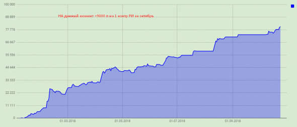 РИ результат ручных входов - 80 000 п за 2018 г, + 9000 п за октябрь