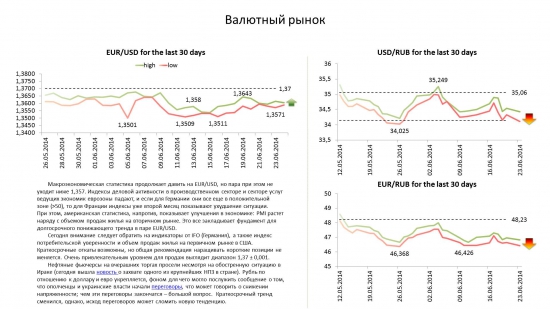 Обзор по валютам на 24.06.14