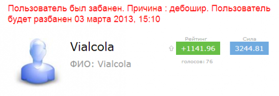 Забанили ФИО: Vialcola