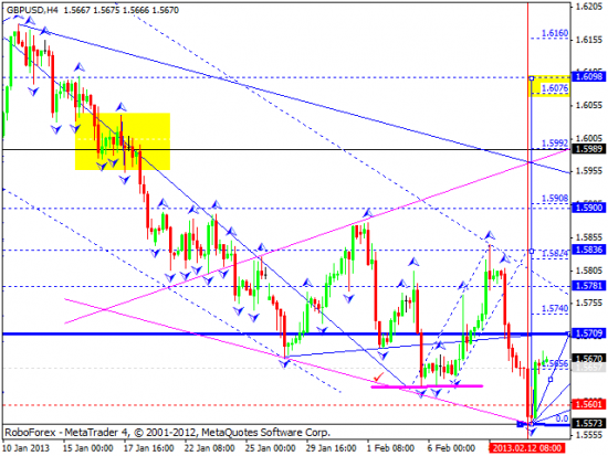 RoboForex: технический анализ и видеообзор на 13.02.2013 EUR/USD, GBP/USD, USD/JPY, USD/CHF, AUD/USD, GOLD