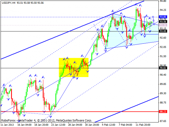 RoboForex: технический анализ и видеообзор на 14.02.2013 EUR/USD, GBP/USD, USD/JPY, USD/CHF, AUD/USD, GOLD