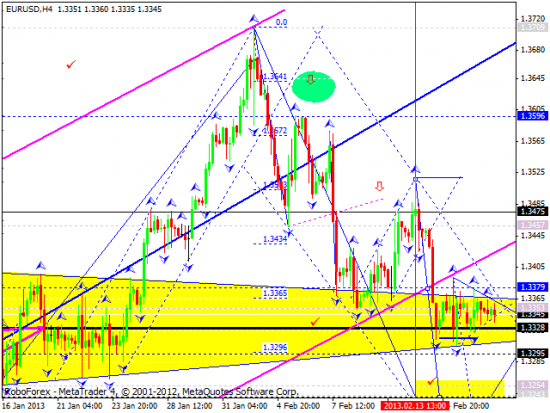 RoboForex: технический анализ и видеообзор на 19.02.2013 EUR/USD, GBP/USD, USD/JPY, USD/CHF, AUD/USD, GOLD