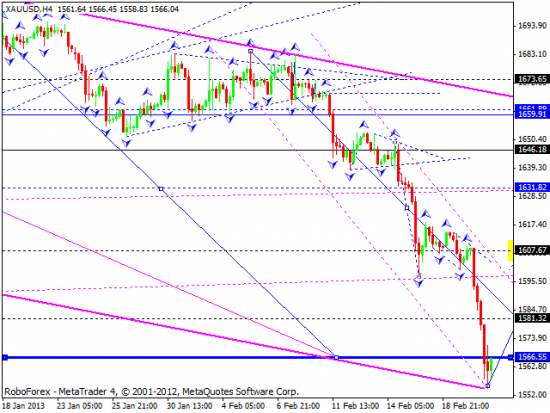 RoboForex: технический анализ и видеообзор на 21.02.2013 EUR/USD, GBP/USD, USD/JPY, USD/CHF, AUD/USD, GOLD