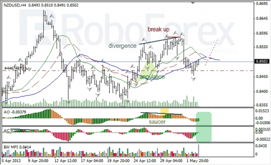 RoboForex: анализ индикаторов Б. Вильямса для USD/CAD и NZD/USD на 03.05.2013