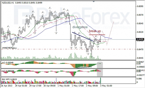 RoboForex: анализ индикаторов Б. Вильямса для USD/CAD и NZD/USD на 03.05.2013