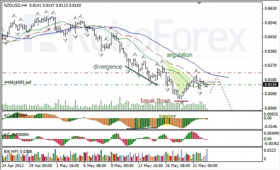 RoboForex: анализ индикаторов Б. Вильямса для USD/CAD и NZD/USD на 22.05.2013