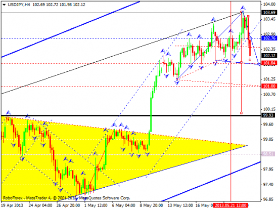 RoboForex: технический анализ и видеообзор на 23.05.2013 EUR/USD, GBP/USD, USD/JPY, USD/CHF, AUD/USD, GOLD