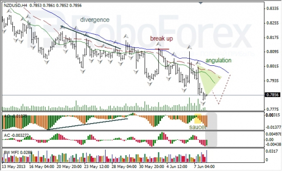 RoboForex: анализ индикаторов Б. Вильямса для USD/CAD и NZD/USD на 10.06.2013