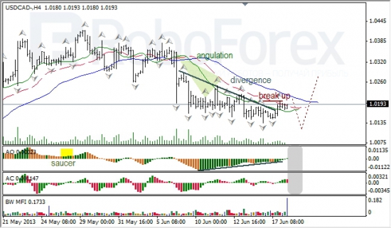 RoboForex: анализ индикаторов Б. Вильямса для USD/CAD и NZD/USD на 18.06.2013