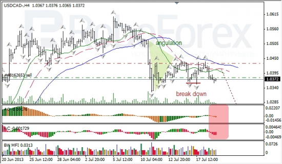 RoboForex: анализ индикаторов Б. Вильямса для USD/CAD и NZD/USD на 19.07.2013