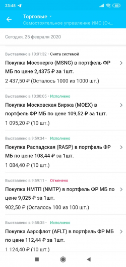 25.02.2020 Итоги дня: портфель "МагнатЪ" 2020 просел на -4,70%