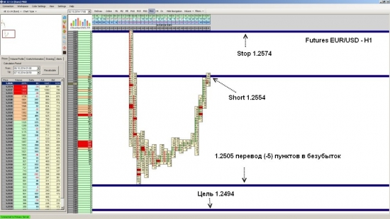 Futures EUR/USD ожидается падения до уровня 1.2494