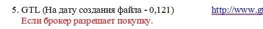 GTL +39,86% в день. Доходы третьего эшелона.