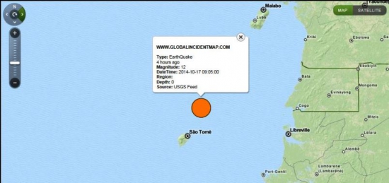 Землетрясение 12.0 баллов у берего Западной Африки