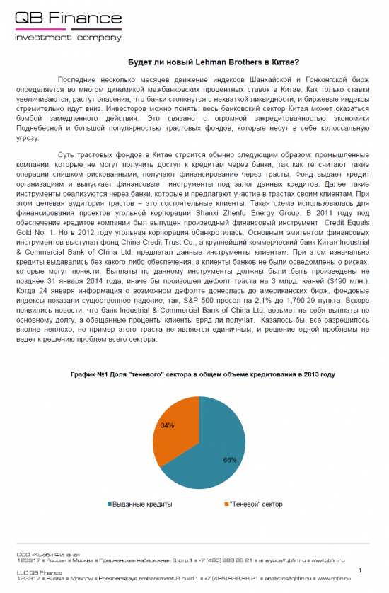 Будет ли новый Lehman Brothers в Китае?