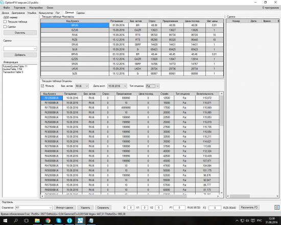 Анализатор опционных позиций. OptionFVV. Версия 2.0 public