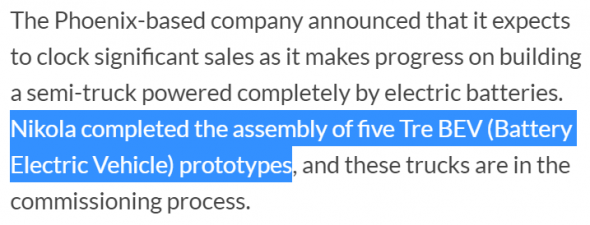 Nikola - первые грузовики Tre собраны