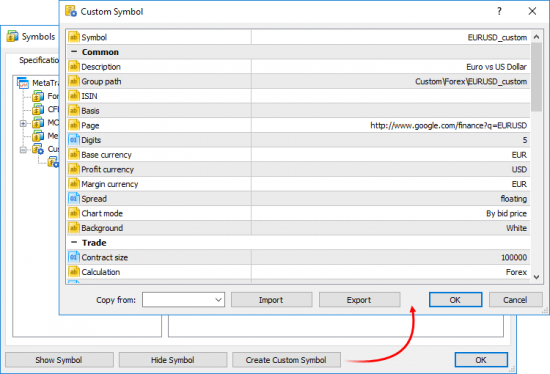 Создание и тестирование кастомных инструментов в MetaTrader 5 build 1640