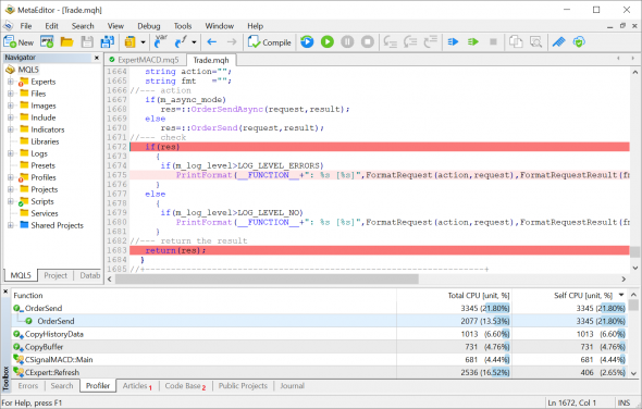 MetaTrader 5 build 2650: фоновая загрузка графиков и улучшения в профилировщике MQL5-кода