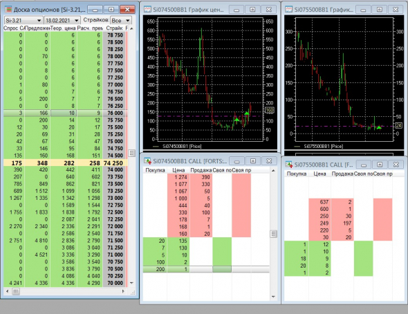 Разгон депо, опционы, СИшка, 17.02.2021.