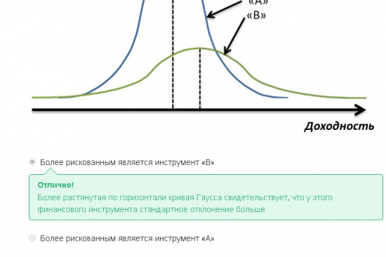 3.3. Пример определения дисперсии и стандартного отклонения доходности акций компаний «А» и «В»