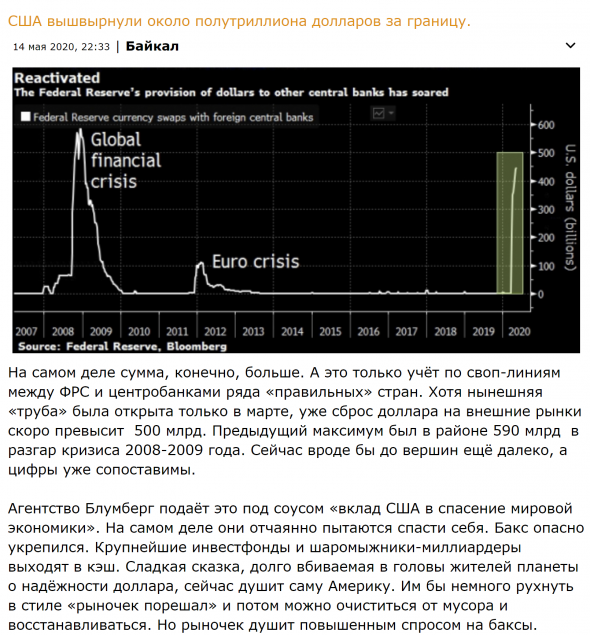 США вышвырнули около полутриллиона долларов за границу.(ОСТОРОЖНО-ФЕЙК)