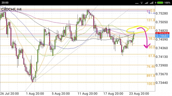 CAD/CHF - приближается диапазон падения
