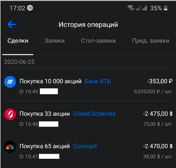 Начал формировать див. портфель.