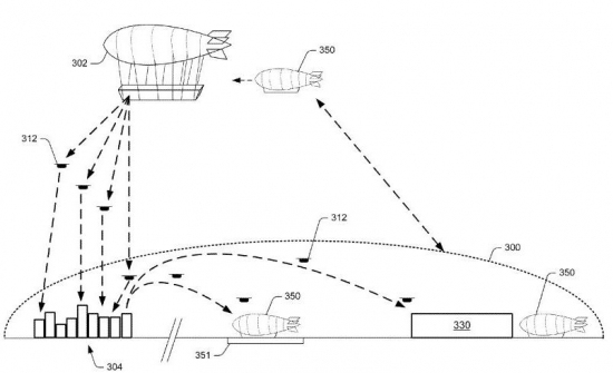 Амазон получила патент на летающий склад