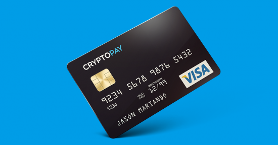 Дебетовая карта VISA Cryptopay для конвертации биткоинов в фиат при выводе с биржи ВТС-Е.