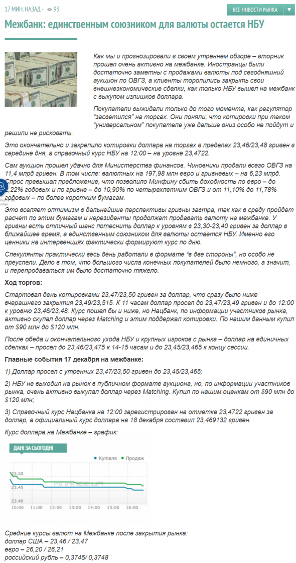 Межбанк: единственным союзником для валюты остается НБУ