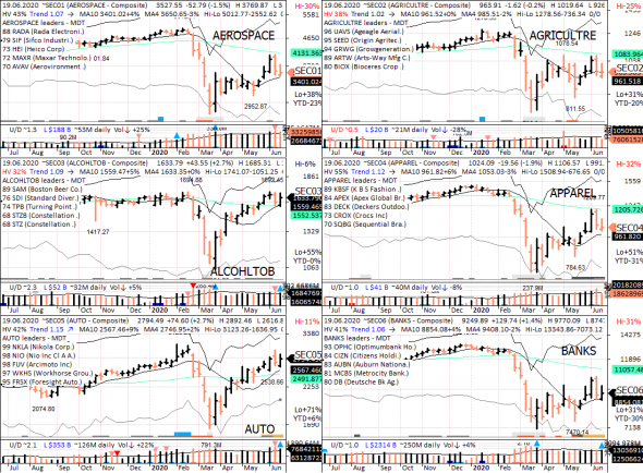 S&P 500 под капотом - секторы США в картинках 19.06.20