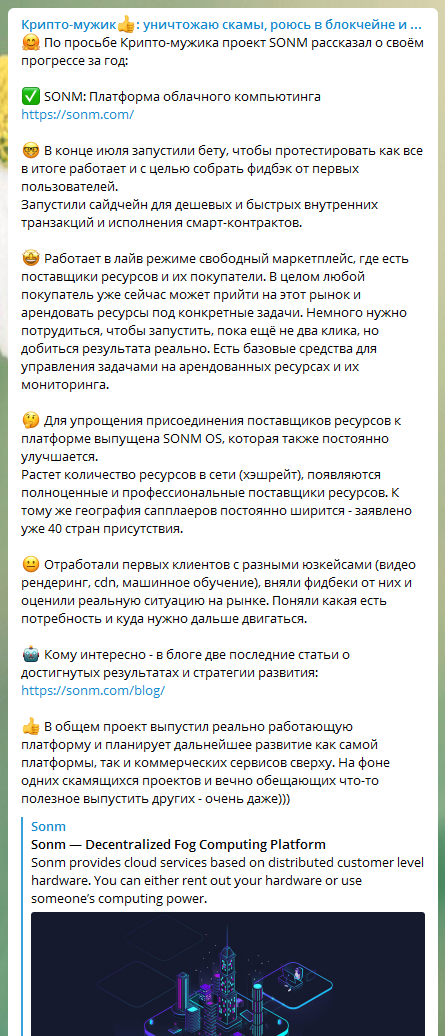 "Криптомужик" сломался о SONM. Несите нового.