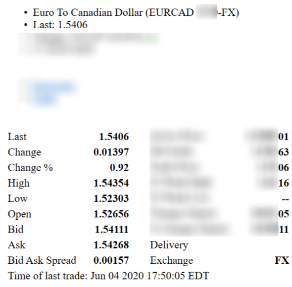 EurCad,  InterDealer Spot Deal 04.06.2020