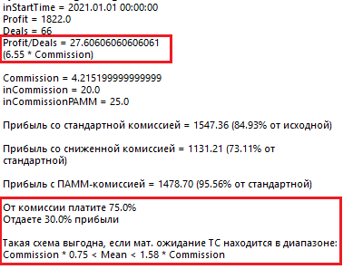 Мат. ожидание VS Комиссия