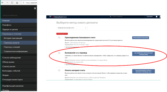 Как перевести деньги в Interactive Brokers со счета в российском банке