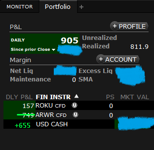 +905 $