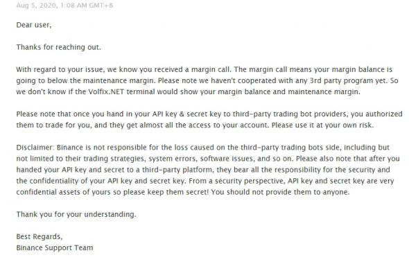 Volfix + Binance = Margin Call