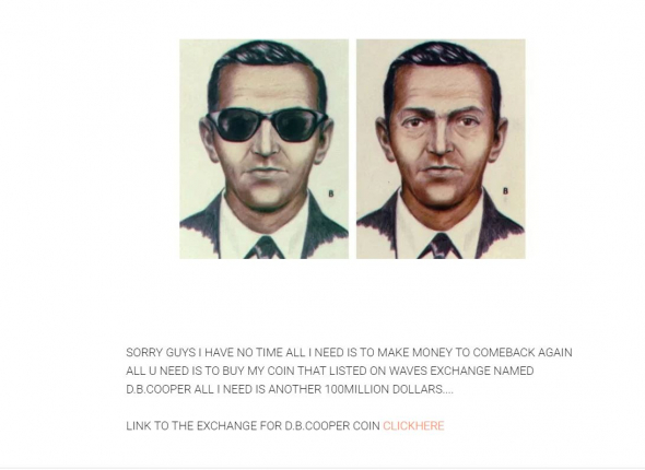 криптовалюта в честь угонщика самолета D.B.COOPER