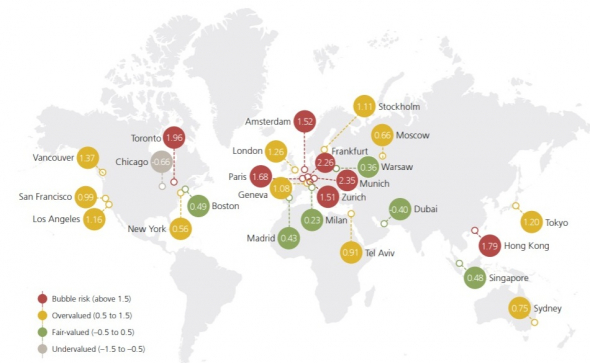 «Индекс пузыря» или Швейцария назвала города мира с самой переоценённой стоимостью недвижимости.